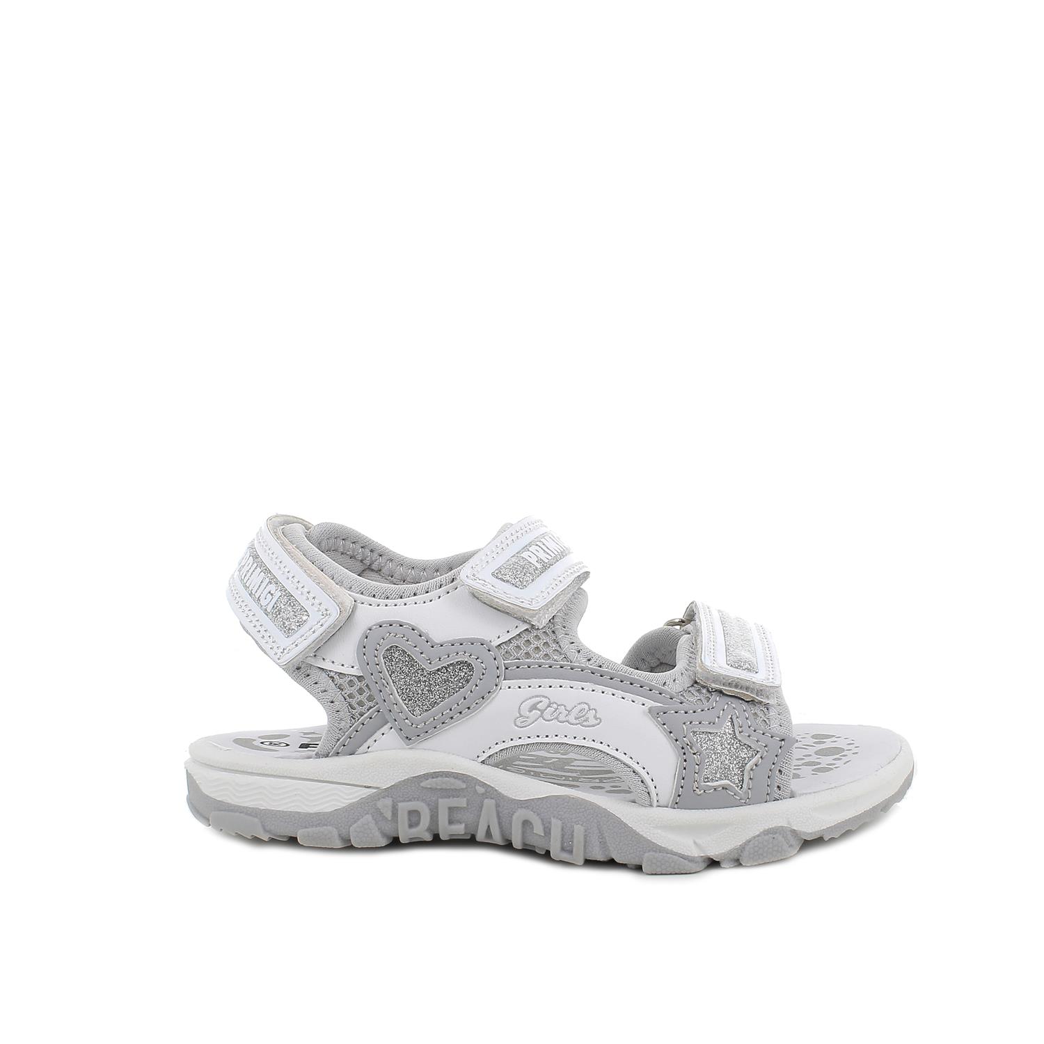 SANDALE  MAEDCHEN    PERLE-WEISS-SILBER