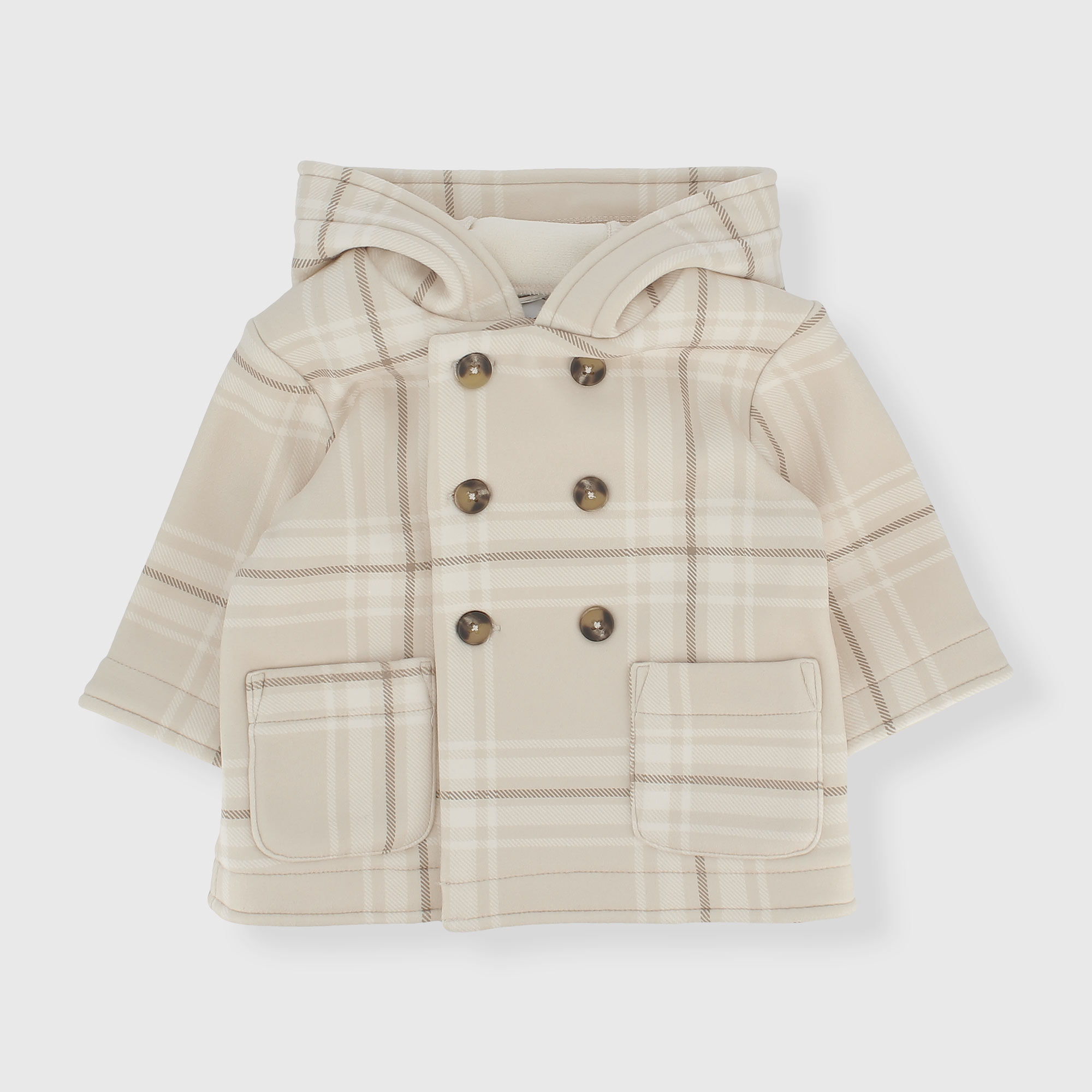 Cappotto in pile da neonato, GRIGIO