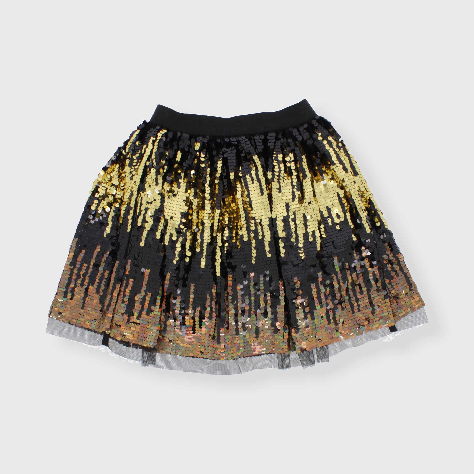 Gonna di paillettes da bambina, NERO