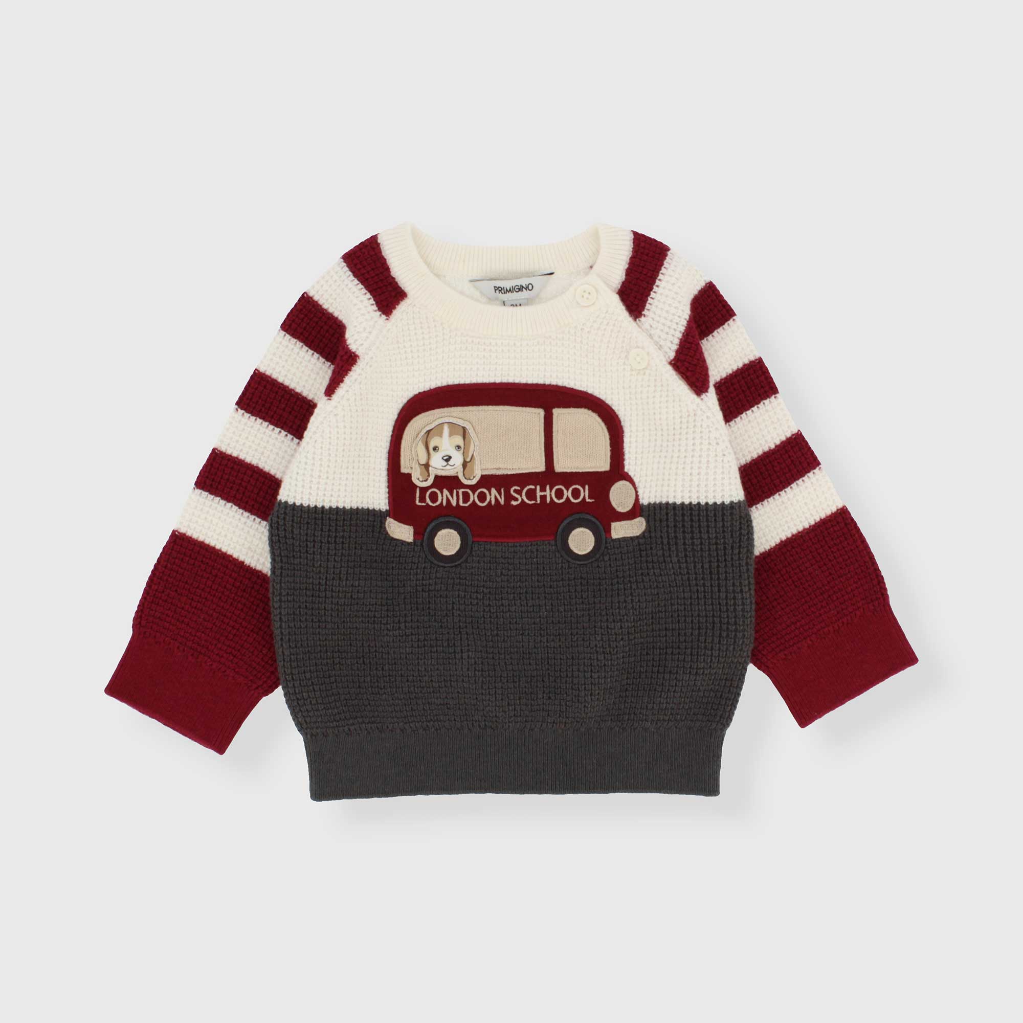 Pullover in maglia da neonato, BIANCO