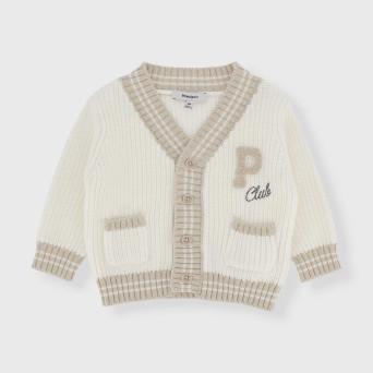 Cardigan in maglia da neonato, BIANCO Cardigan in maglia da neonato, BIANCO