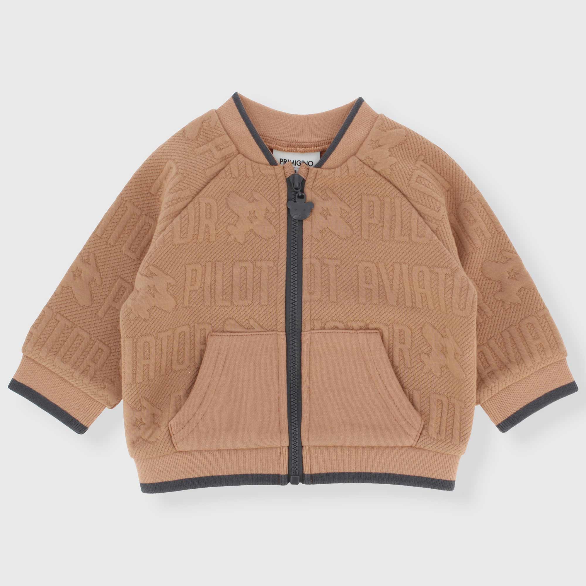 Felpa aperta da neonato, MARRONE