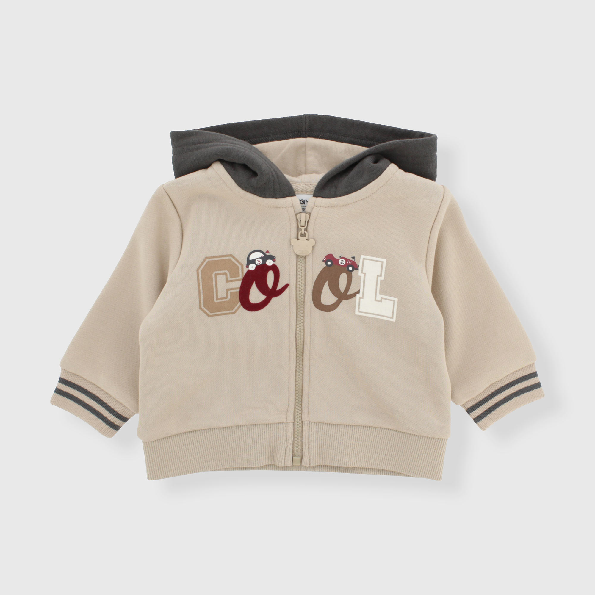 Felpa con cappuccio da neonato, BIANCO