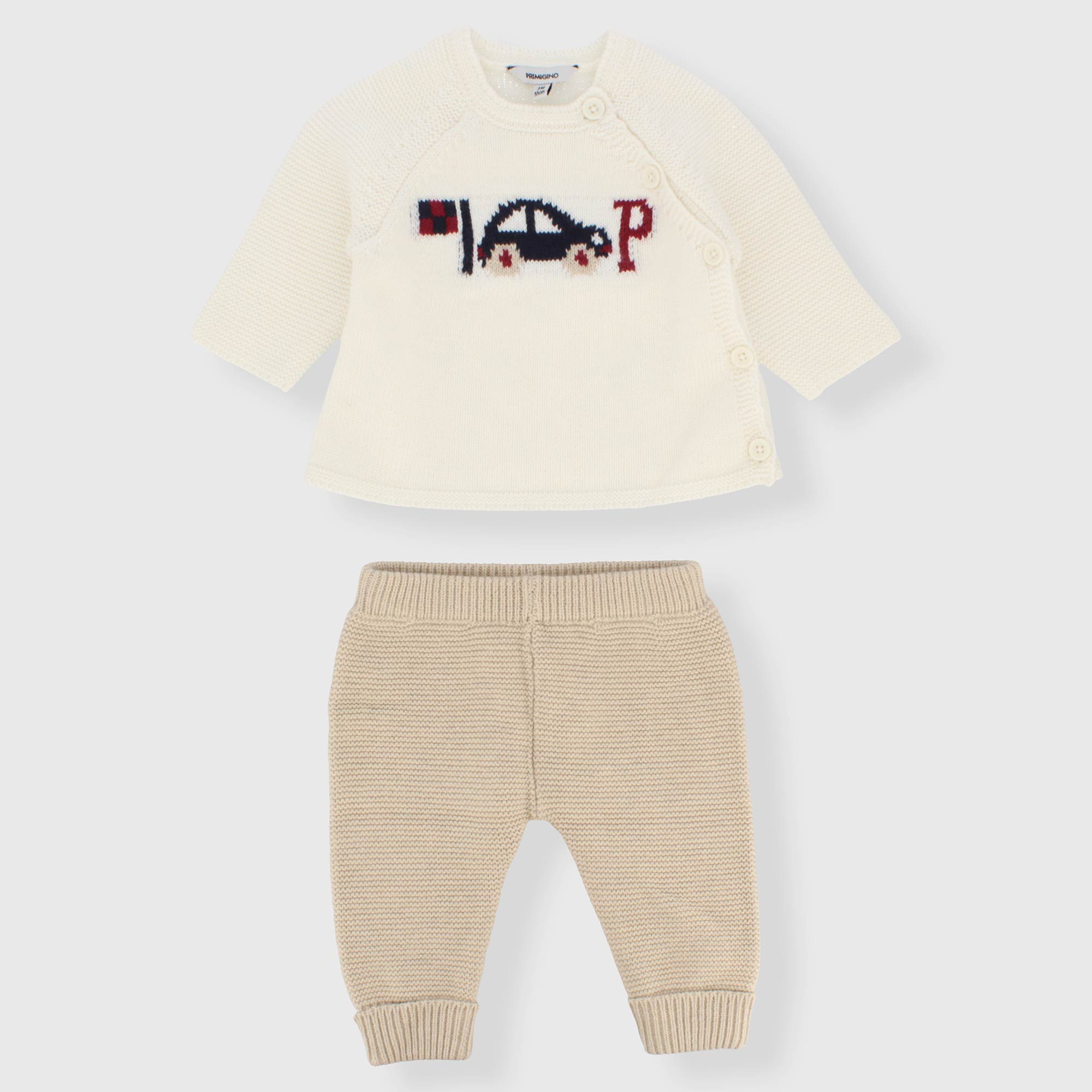 Completo due pezzi da neonato, BIANCO