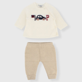 Zweiteiliger Anzug für Neugeborene, weiß Zweiteiliger Anzug für Neugeborene, weiß