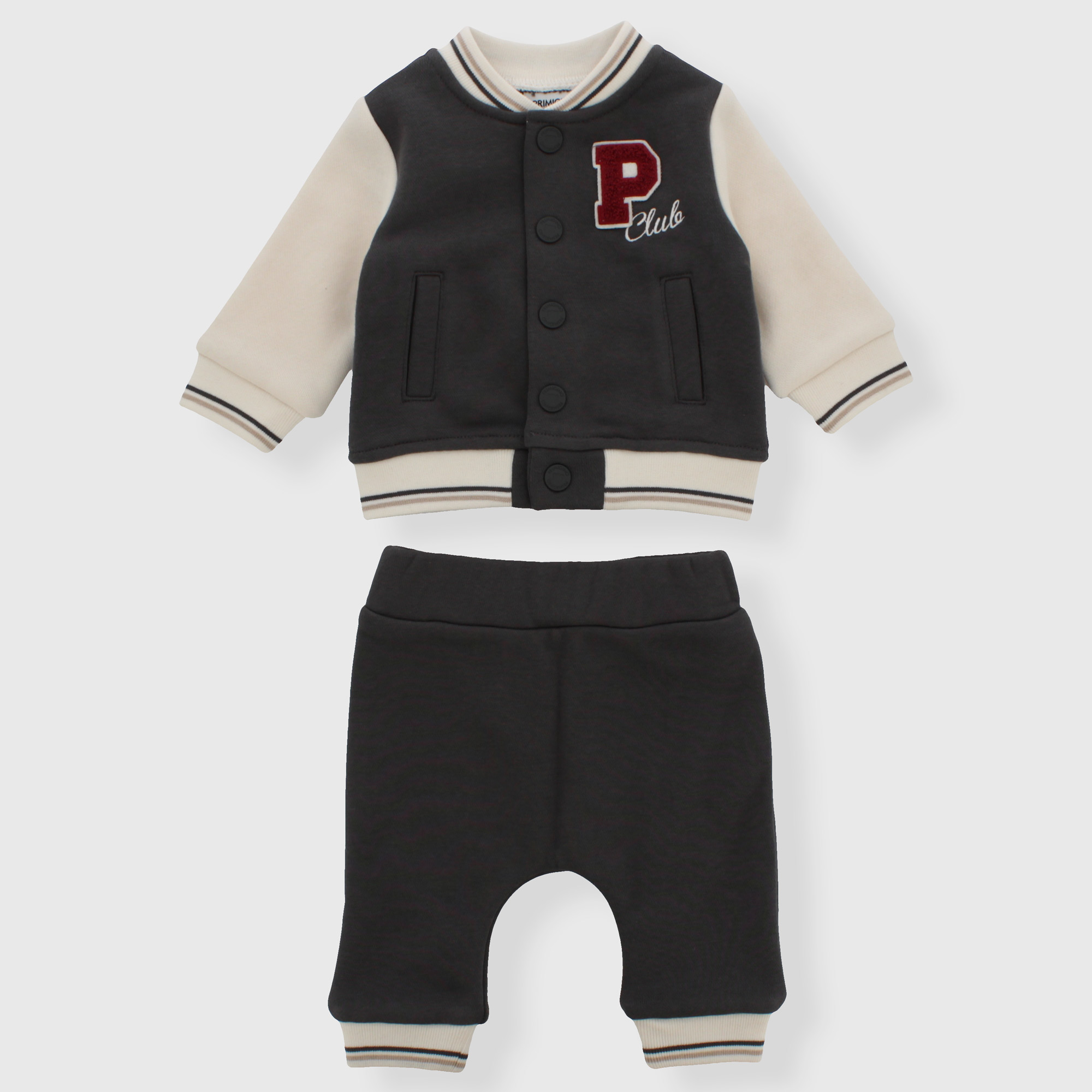 Completo due pezzi da neonato, GRIGIO