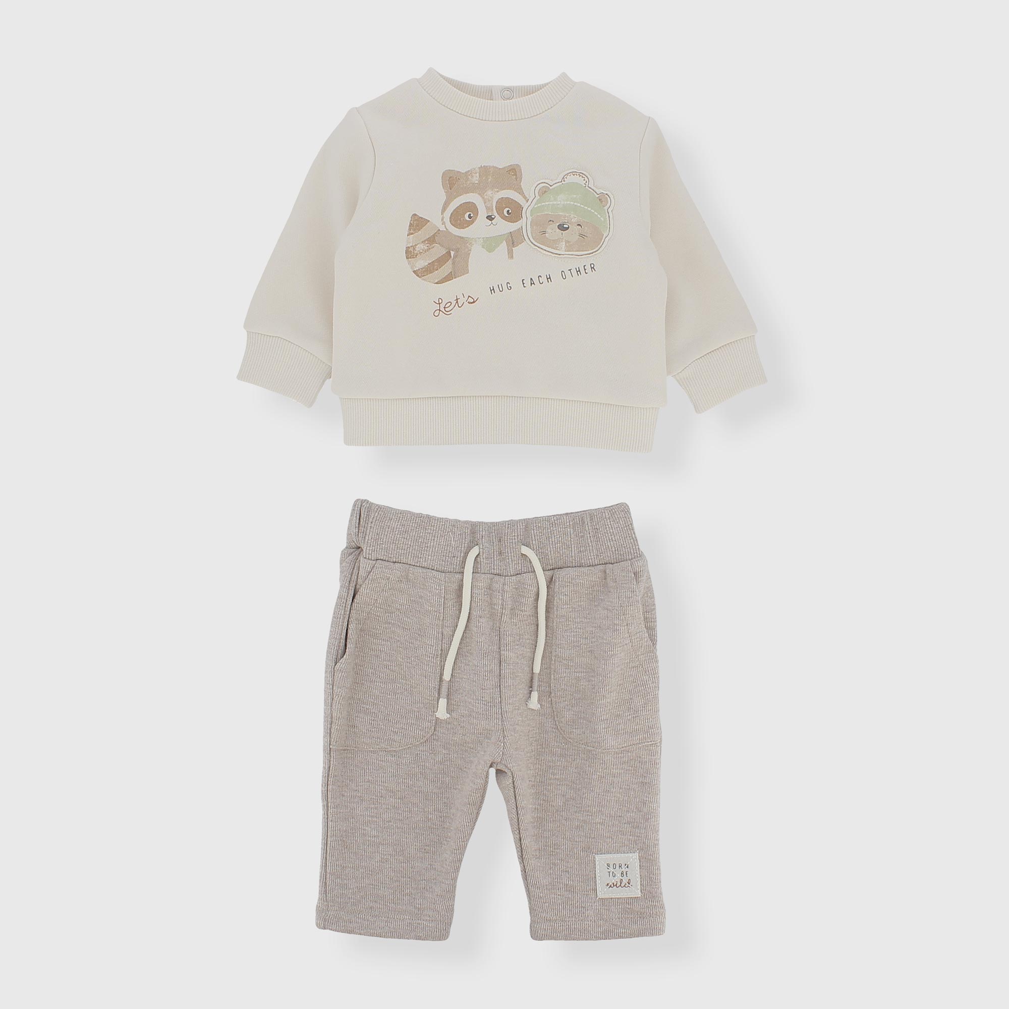 Completo due pezzi da neonato, BIANCO