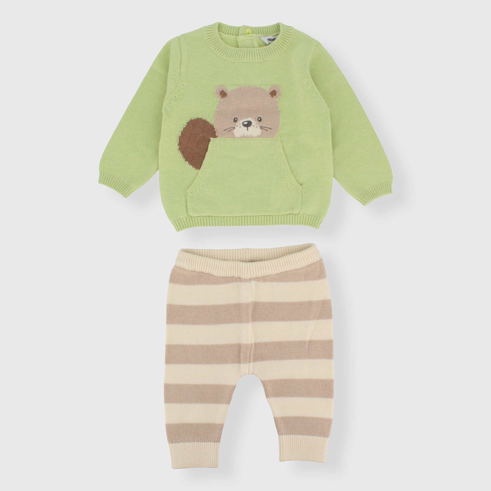 Completo due pezzi da neonato, VERDE