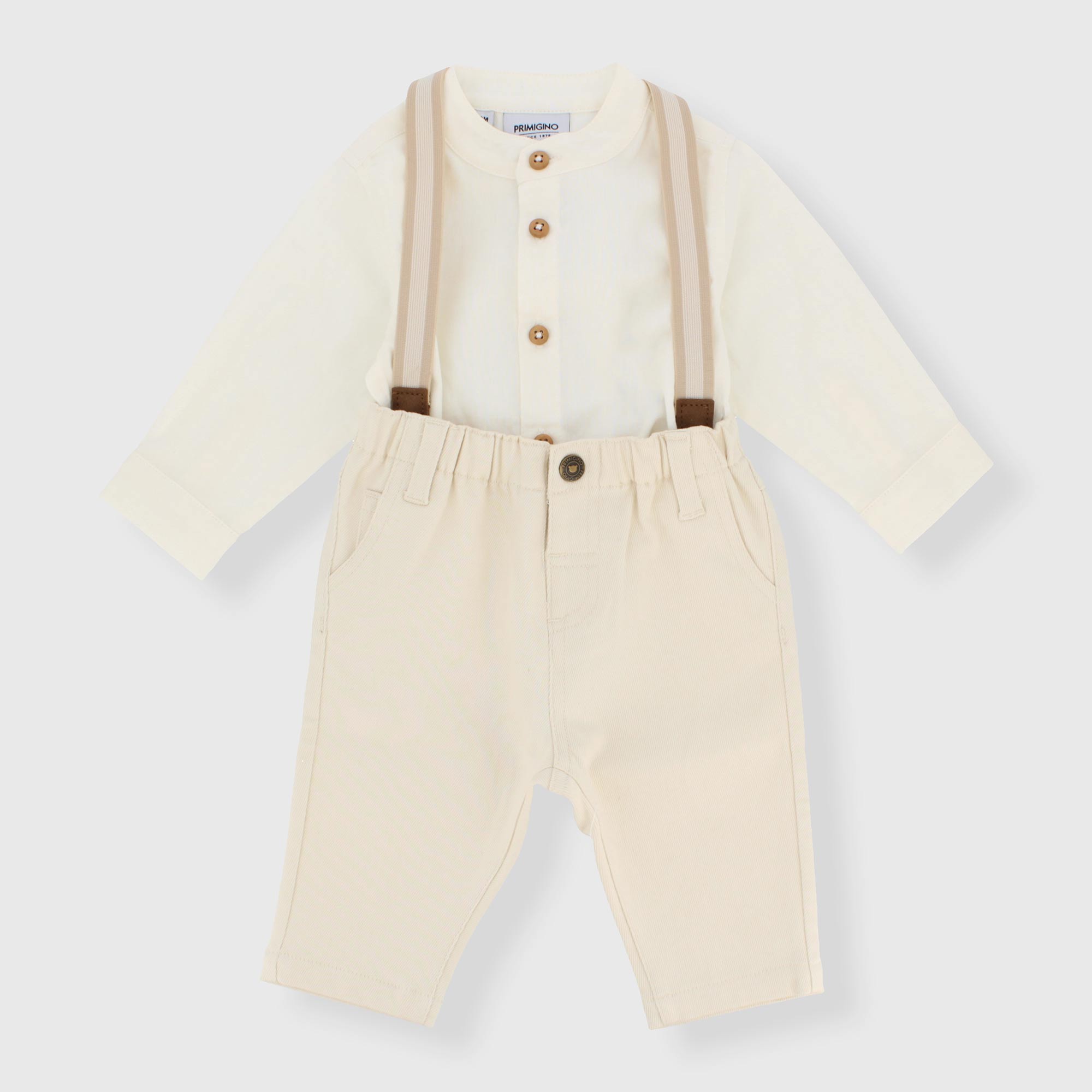 Completo due pezzi da neonato, BIANCO