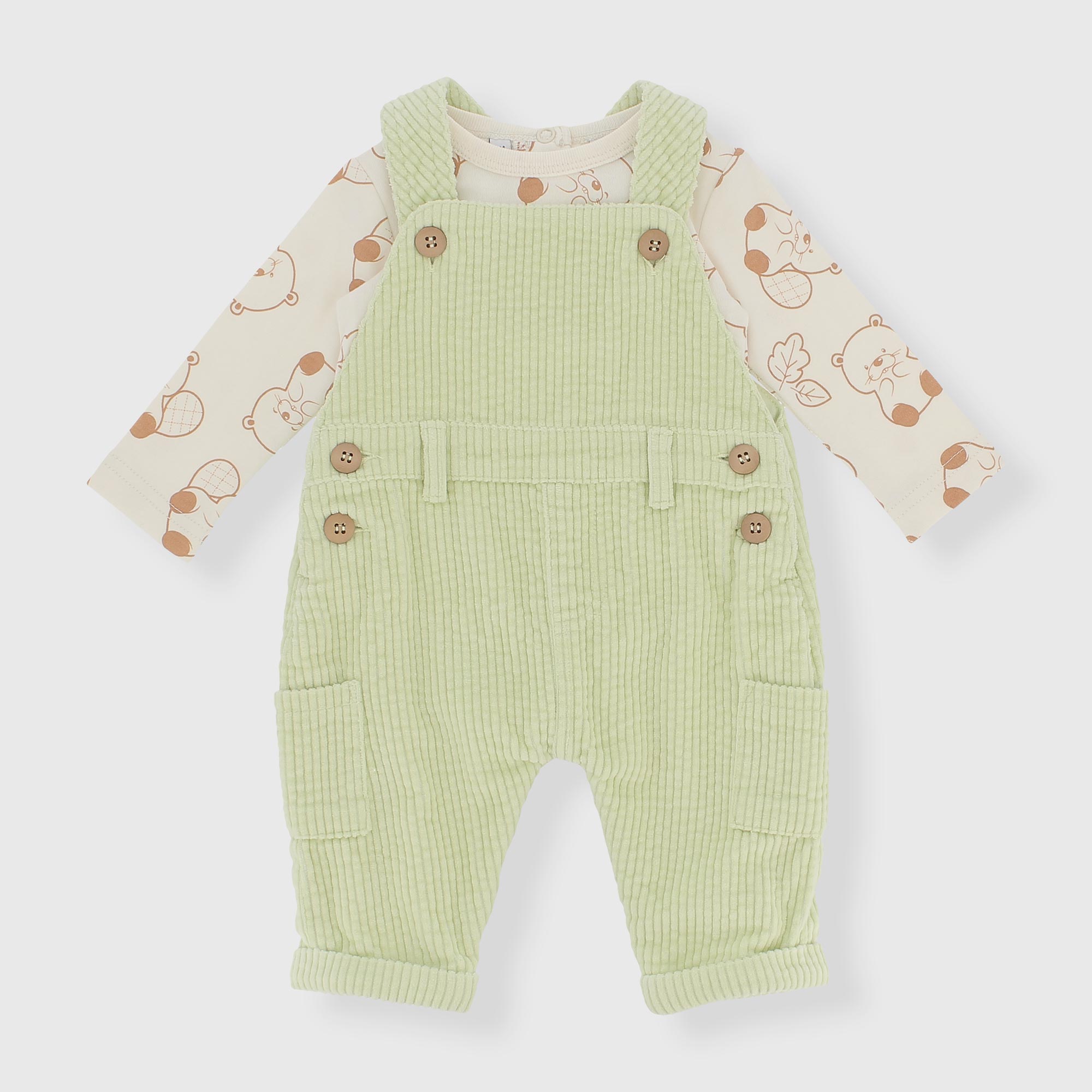 Completo due pezzi da neonata, VERDE