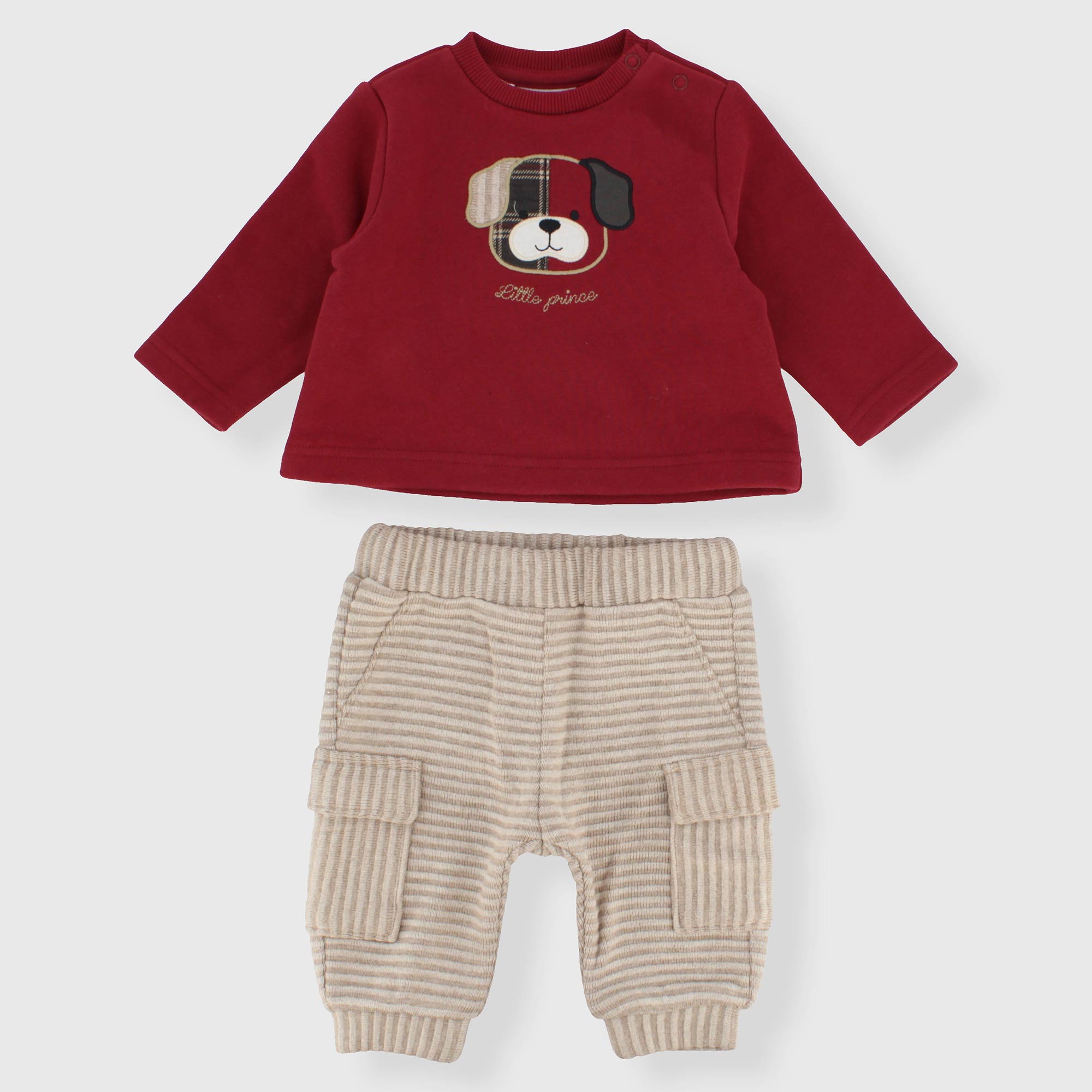 Completo due pezzi da neonato, ROSSO