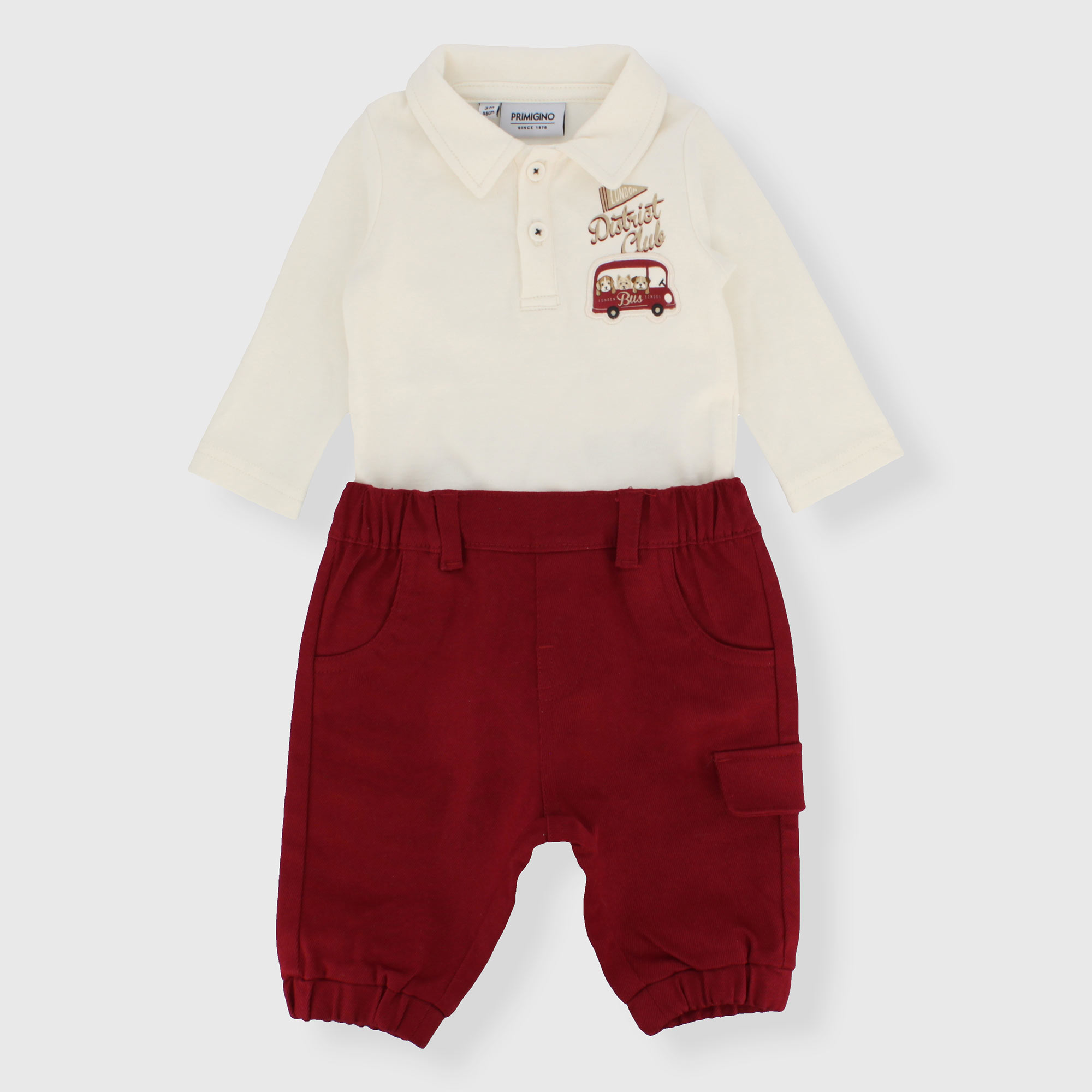 Completo due pezzi da neonato, BIANCO