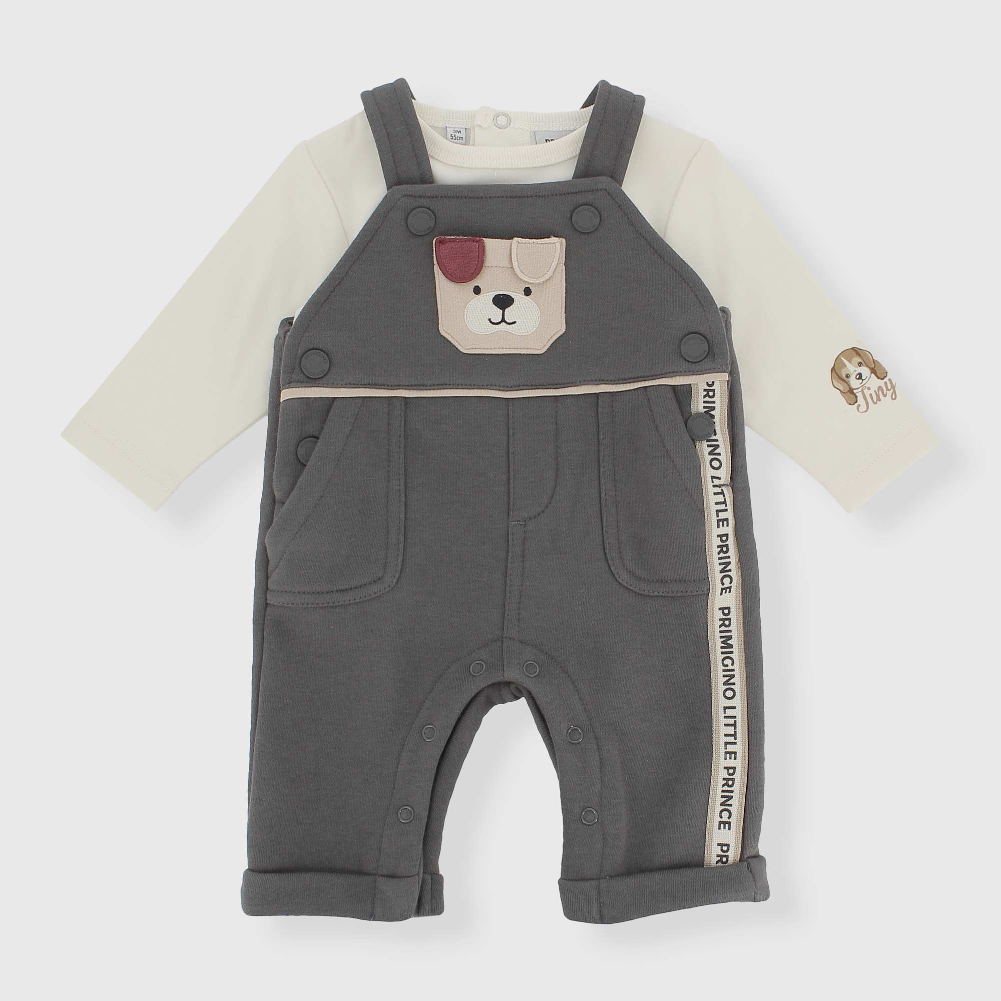 Completo due pezzi da neonata, GRIGIO