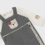 Two-piece baby girl outfit, grey Two-piece baby girl outfit, grey