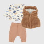 Three-piece suit for newborn, brown Three-piece suit for newborn, brown