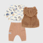 Three-piece suit for newborn, brown Three-piece suit for newborn, brown