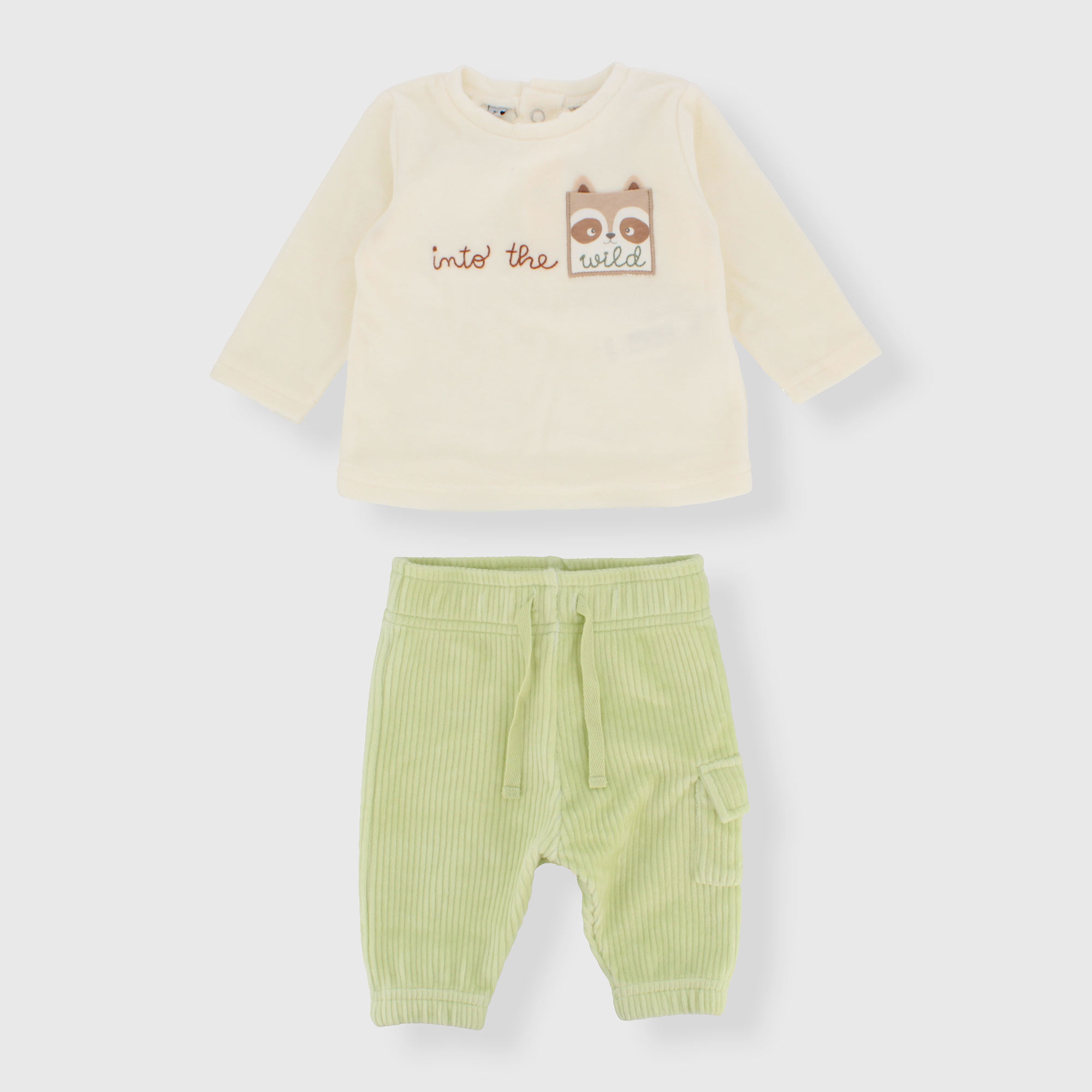 Completo due pezzi da neonato, BIANCO