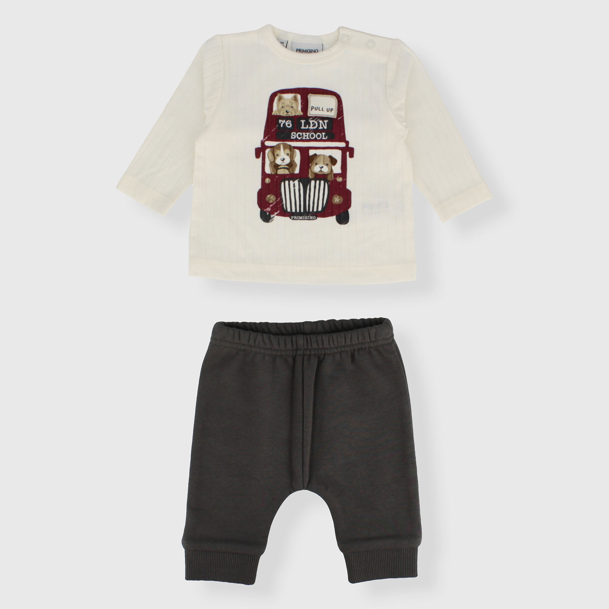 Completo due pezzi da neonato, BIANCO