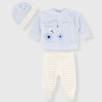 Completo tre pezzi da neonato, BLU Completo tre pezzi da neonato, BLU