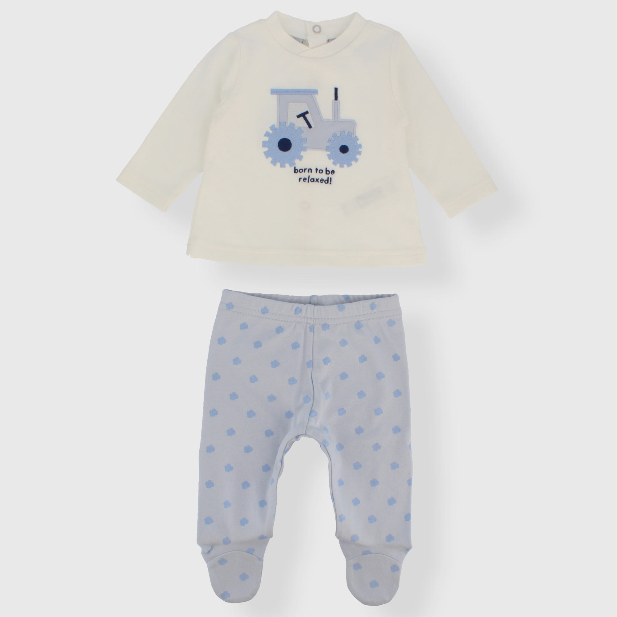 Completo due pezzi da neonato, BIANCO