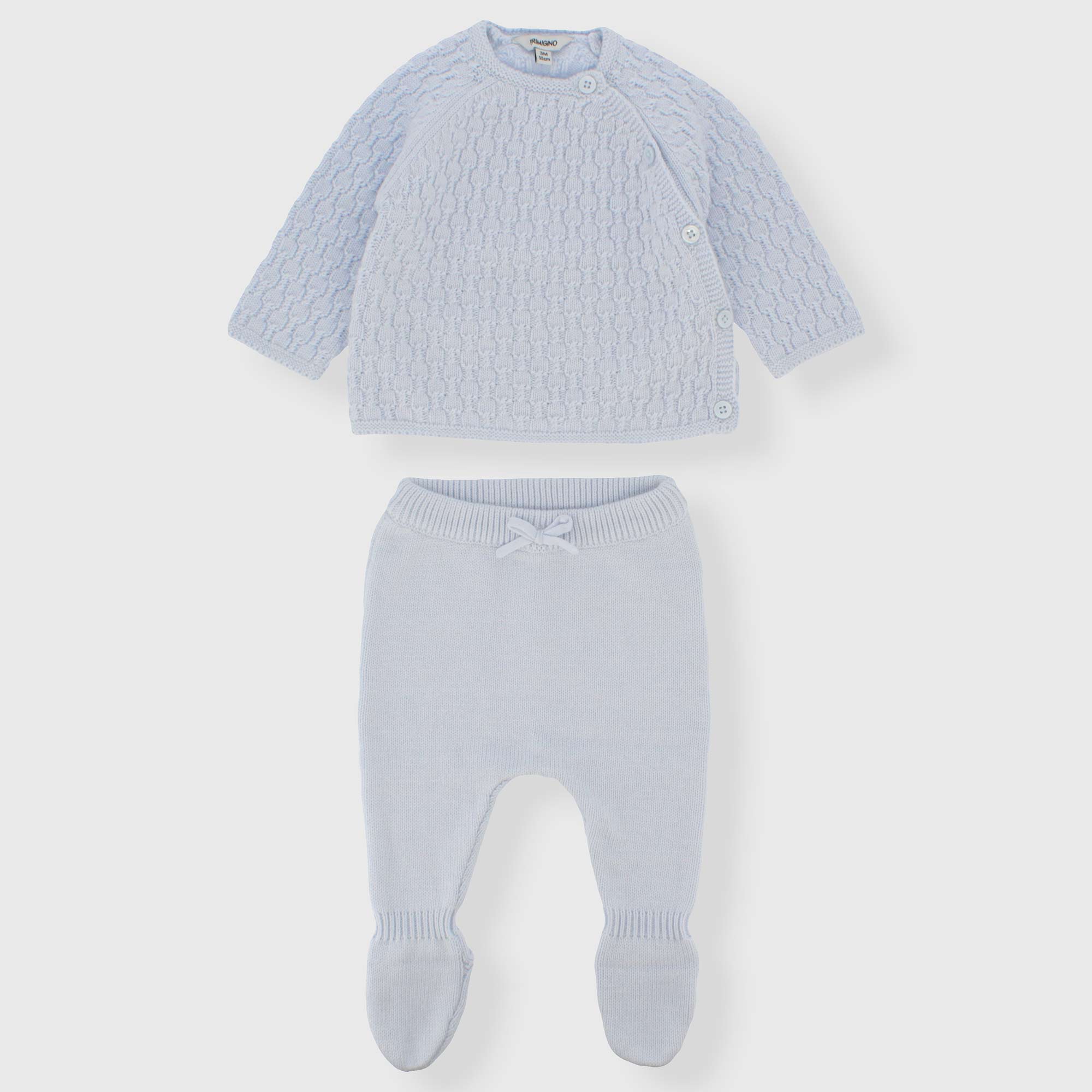 Completo due pezzi da neonato, CELESTE