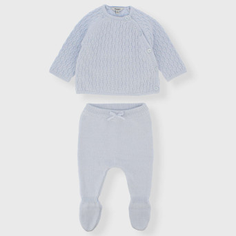 Completo due pezzi da neonato, CELESTE Completo due pezzi da neonato, CELESTE
