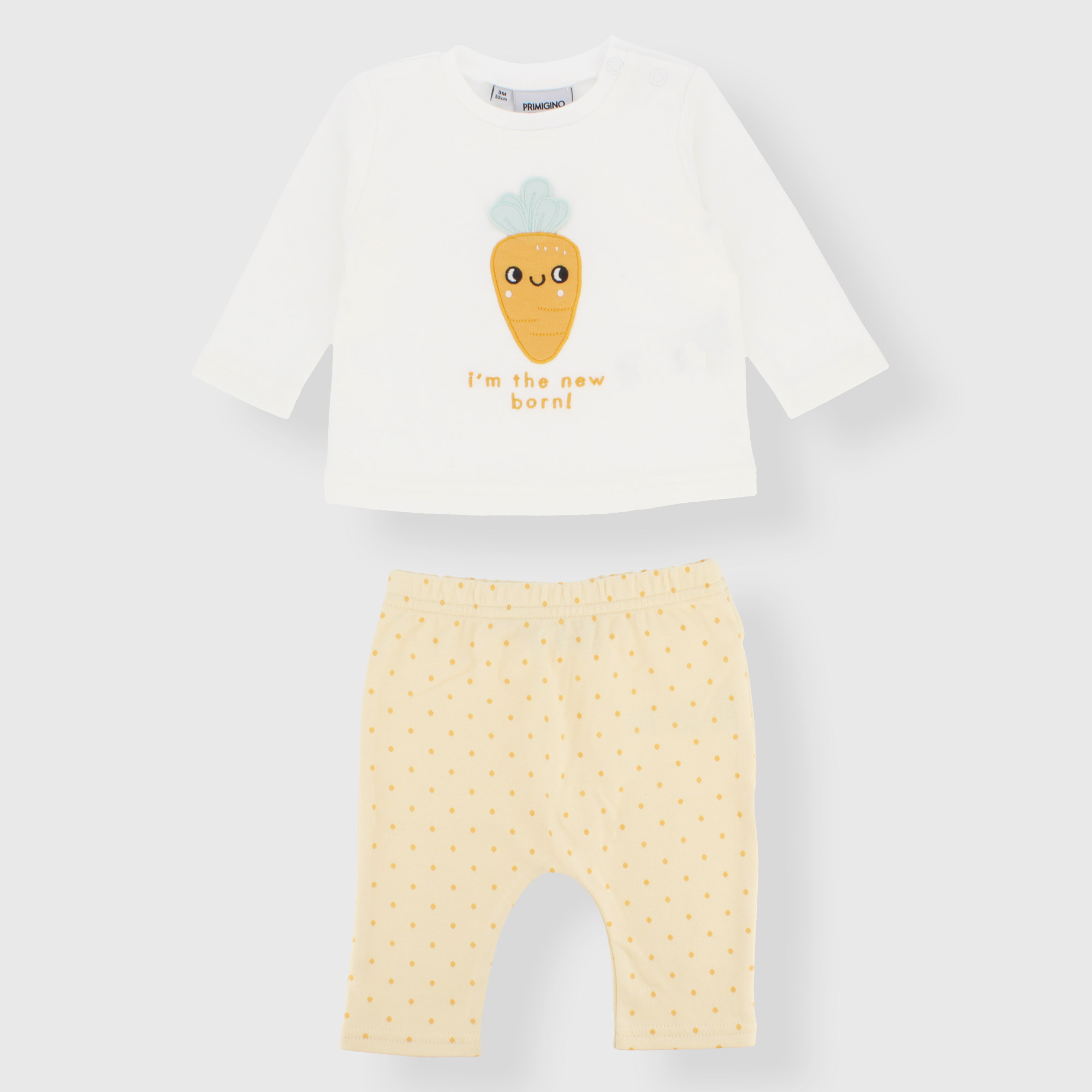 Completo due pezzi da neonato, BIANCO