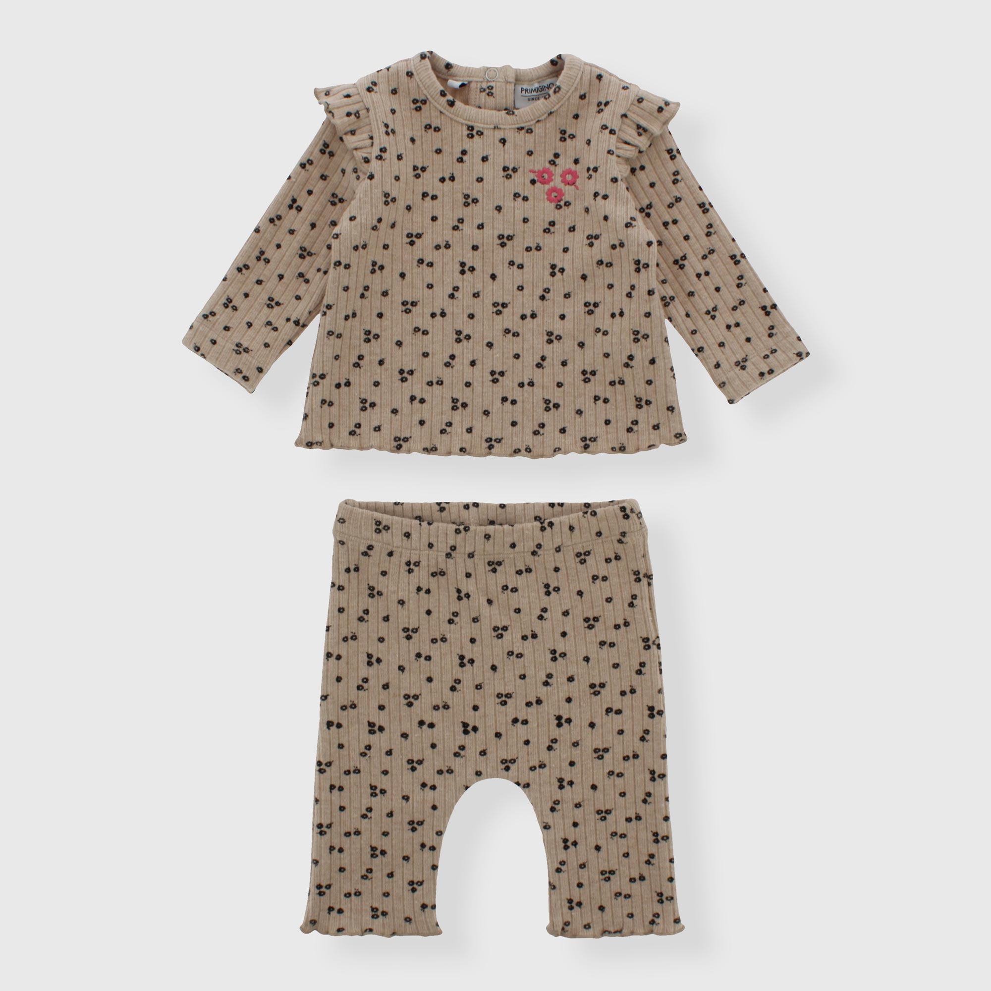 Completo due pezzi da neonata, BEIGE