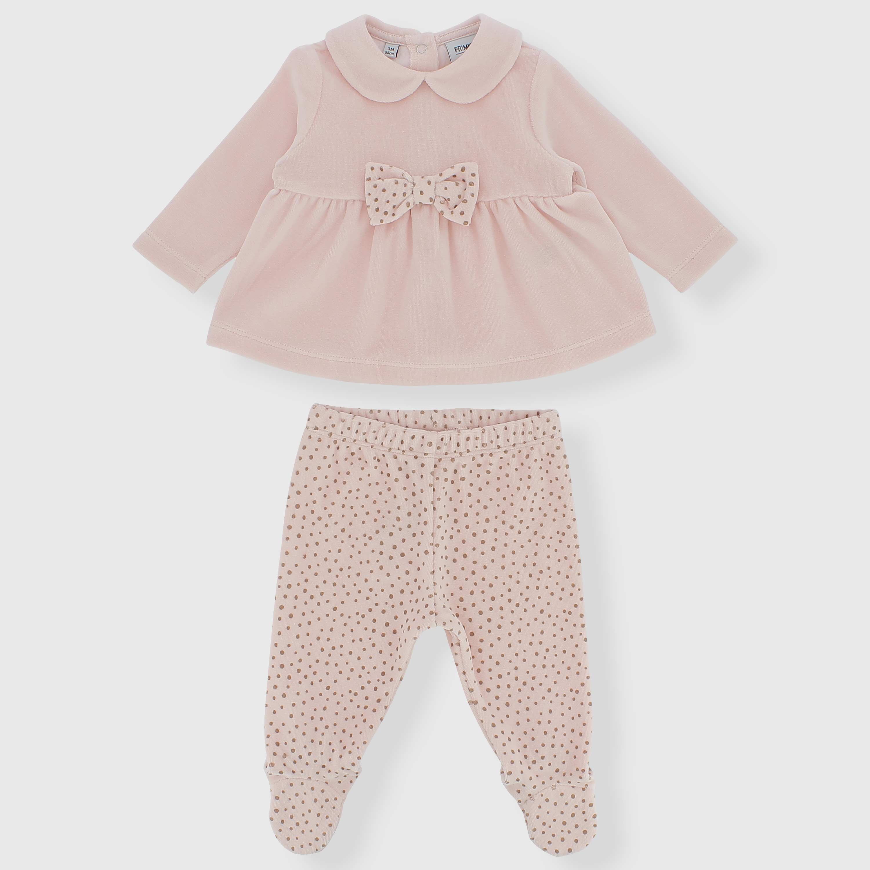 Completo due pezzi da neonata, ROSA