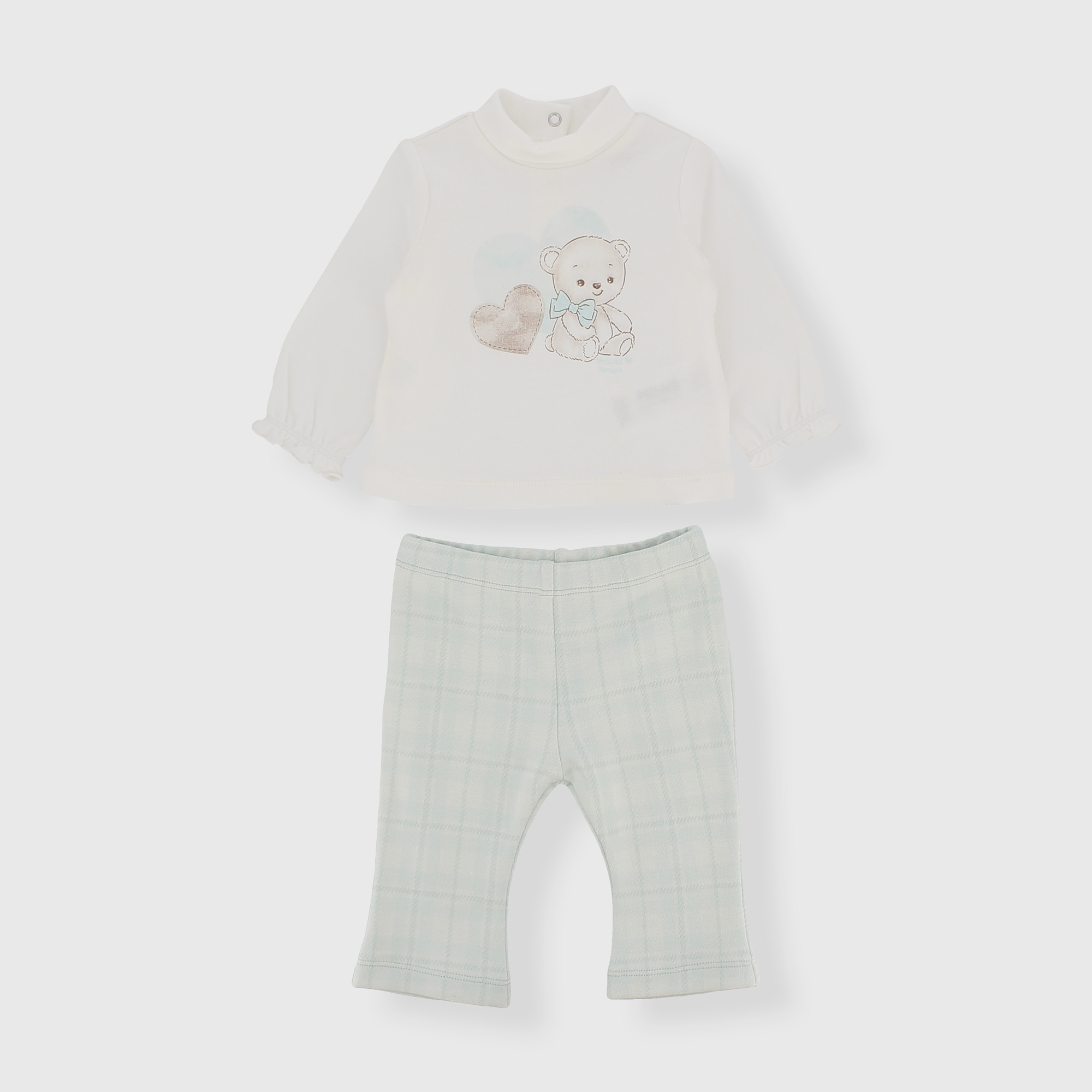 Completo due pezzi da neonata, BIANCO