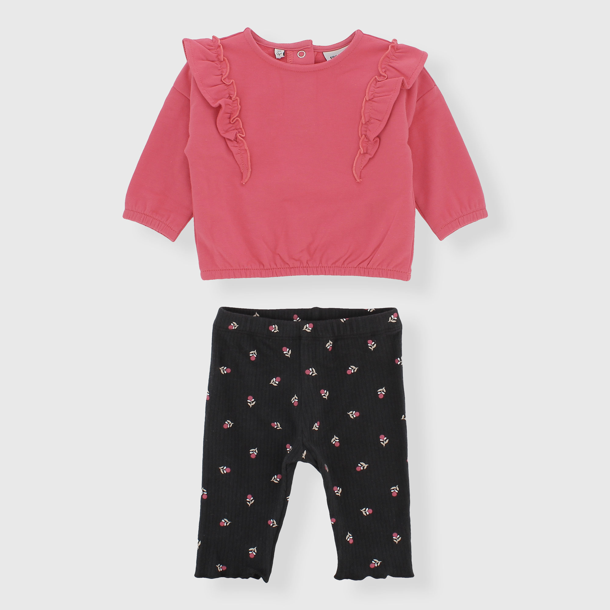 Completo due pezzi da neonata, ROSA