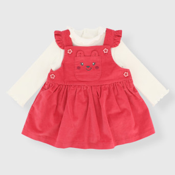 Rosafarbenes zweiteiliges Baby-Mädchen-Outfit Rosafarbenes zweiteiliges Baby-Mädchen-Outfit