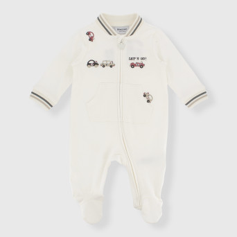 Tutina in interlock da neonato, BIANCO Tutina in interlock da neonato, BIANCO