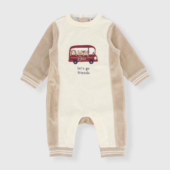 Tutina in ciniglia da neonato, BIANCO Tutina in ciniglia da neonato, BIANCO