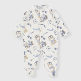 Tutina in interlock da neonato, BIANCO Tutina in interlock da neonato, BIANCO