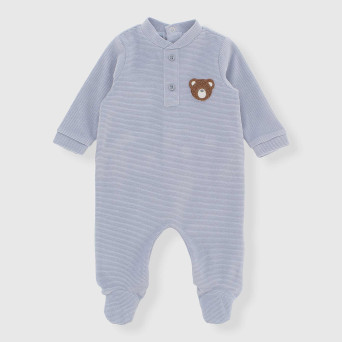 Tutina in ciniglia da neonato, BLU Tutina in ciniglia da neonato, BLU