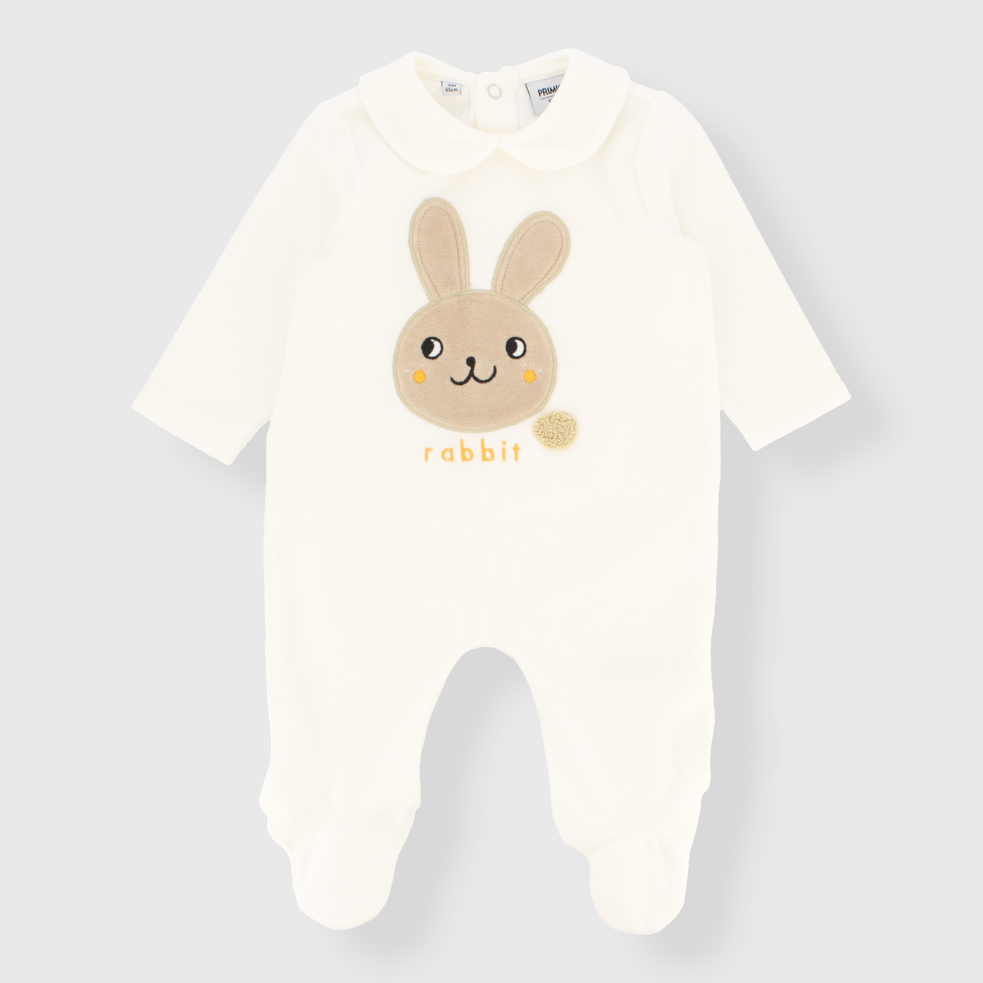 Tutina in ciniglia da neonato, BIANCO