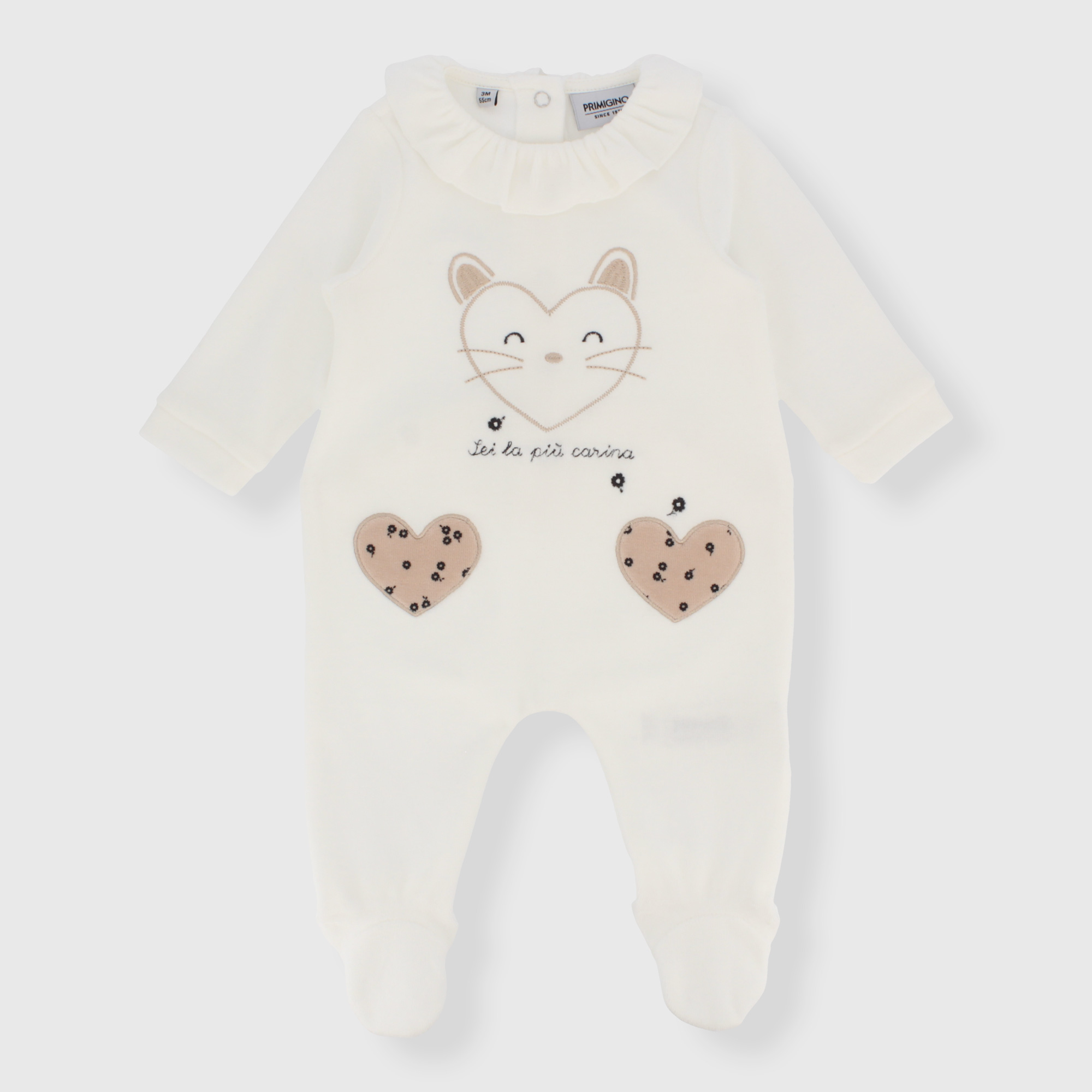 Tutina in ciniglia da neonata, BIANCO