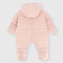 Mono acolchado con capucha para recién nacida, rosa Mono acolchado con capucha para recién nacida, rosa