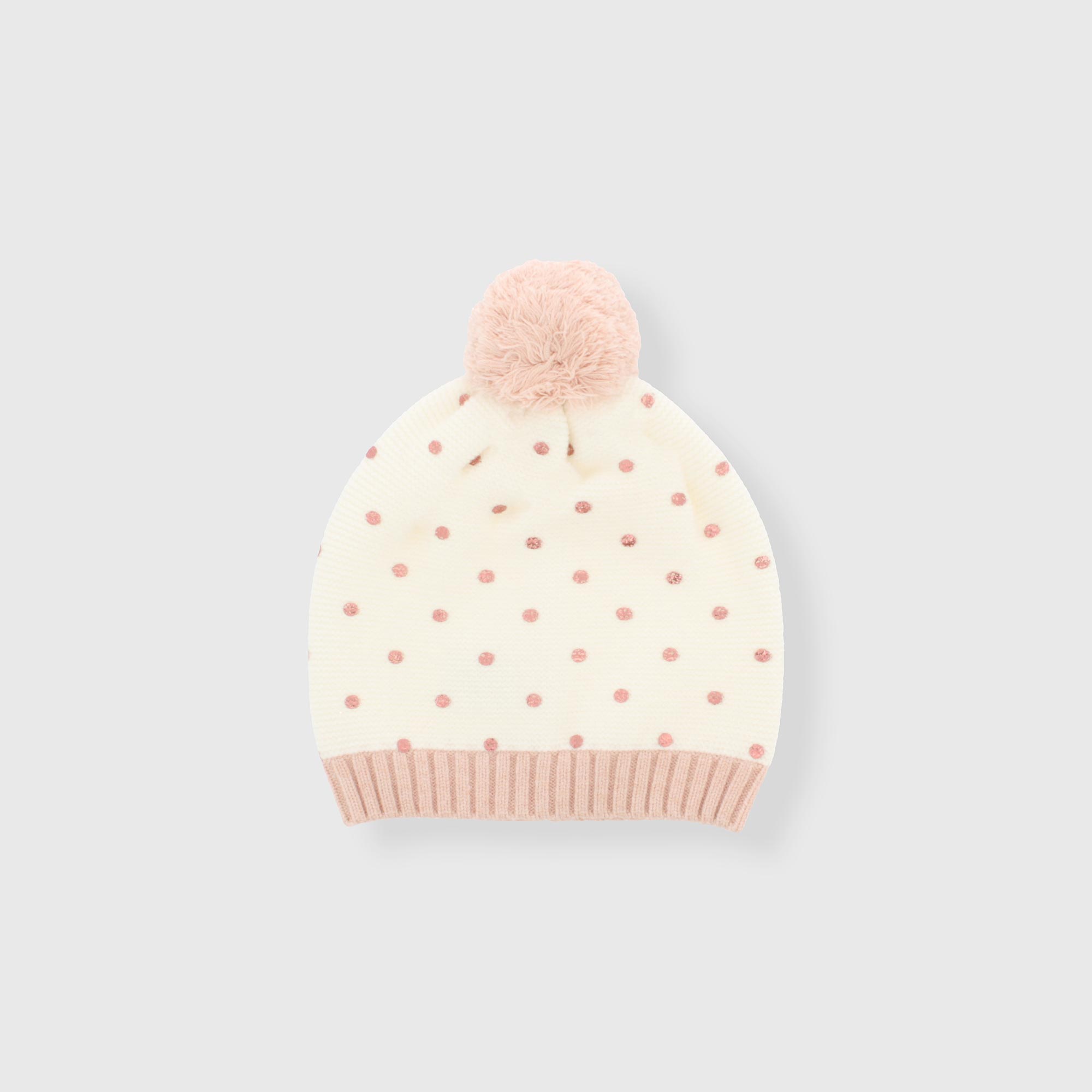 Strickmütze für Mädchen, beige