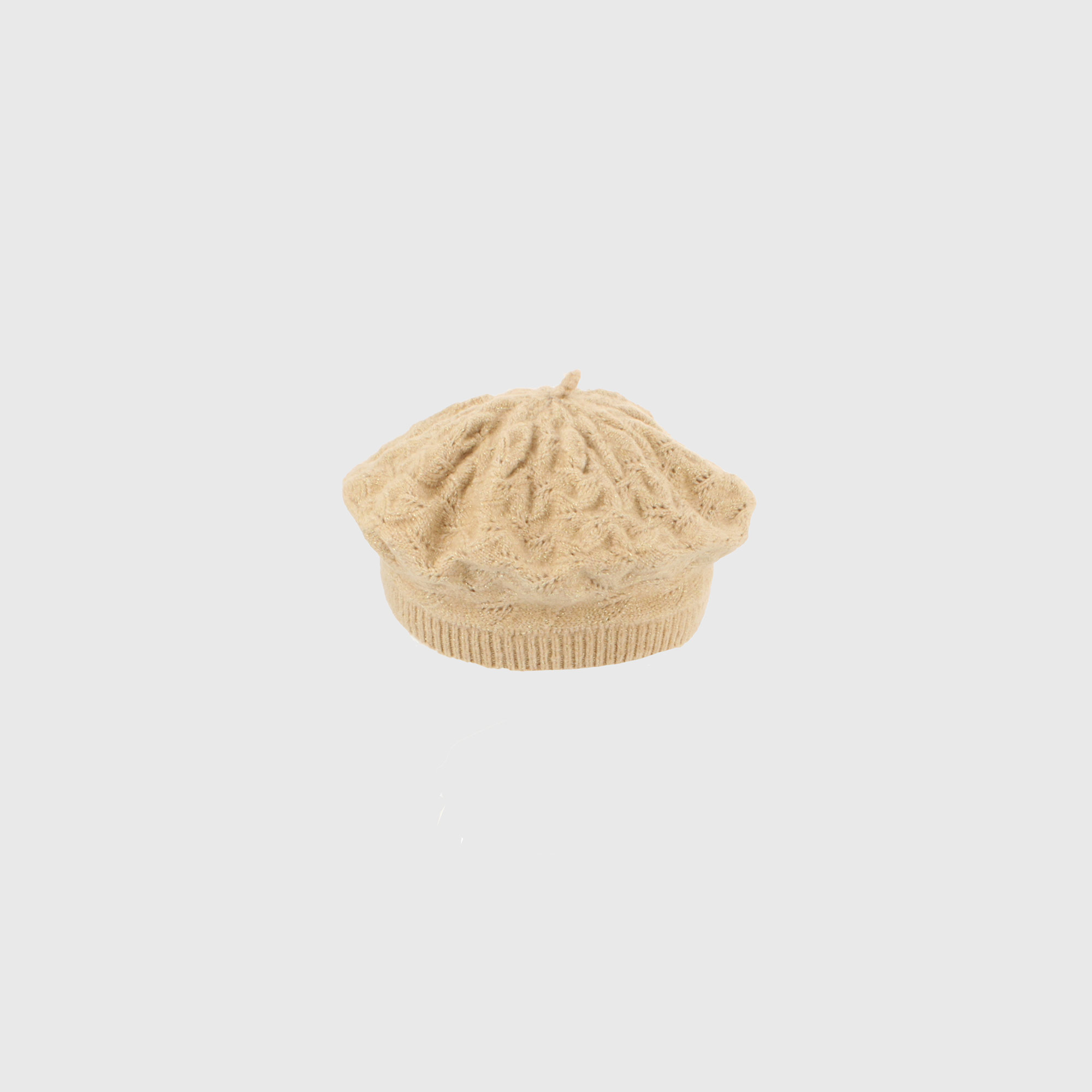 Berretto in maglia da bambina, BEIGE