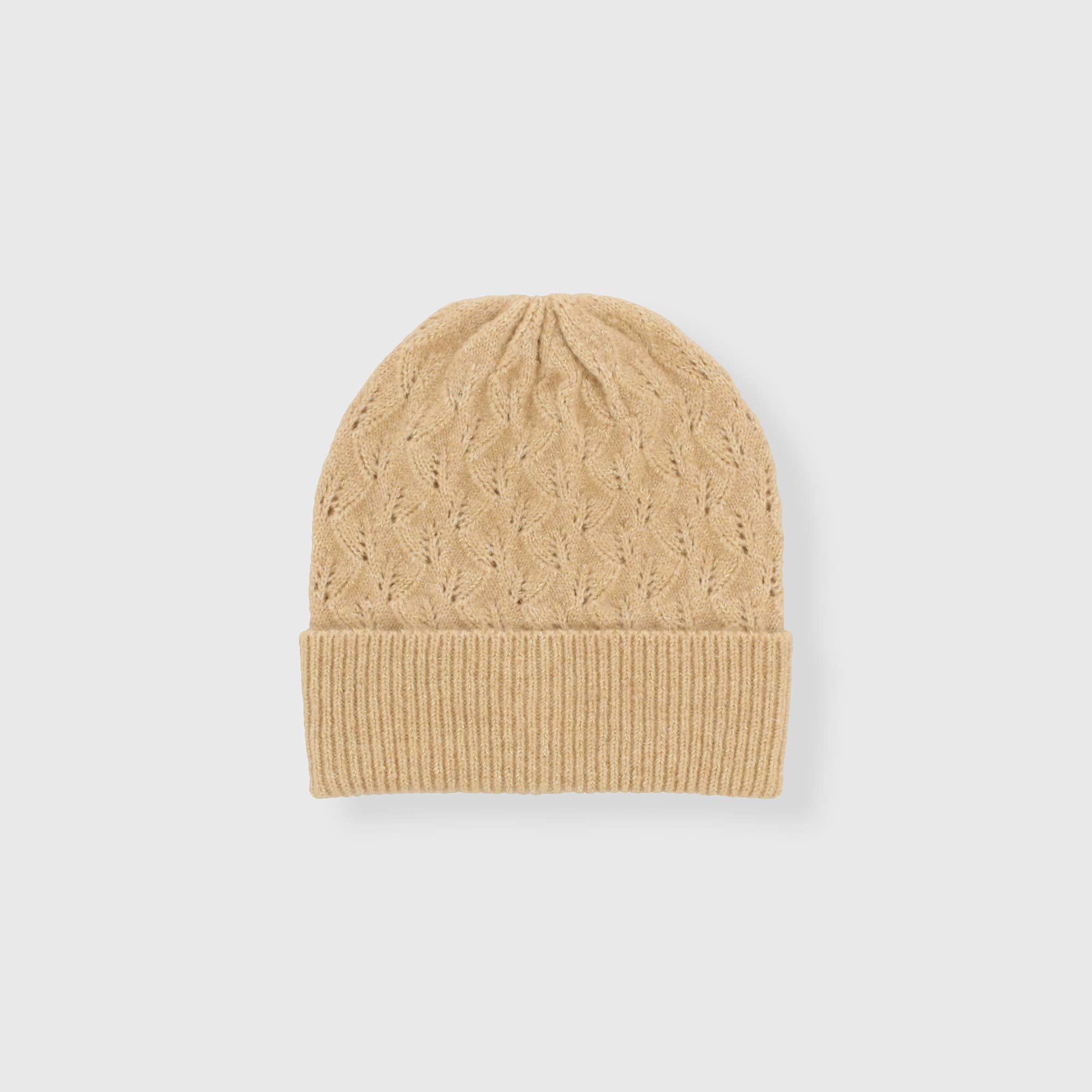 Berretto in maglia da bambina, BEIGE