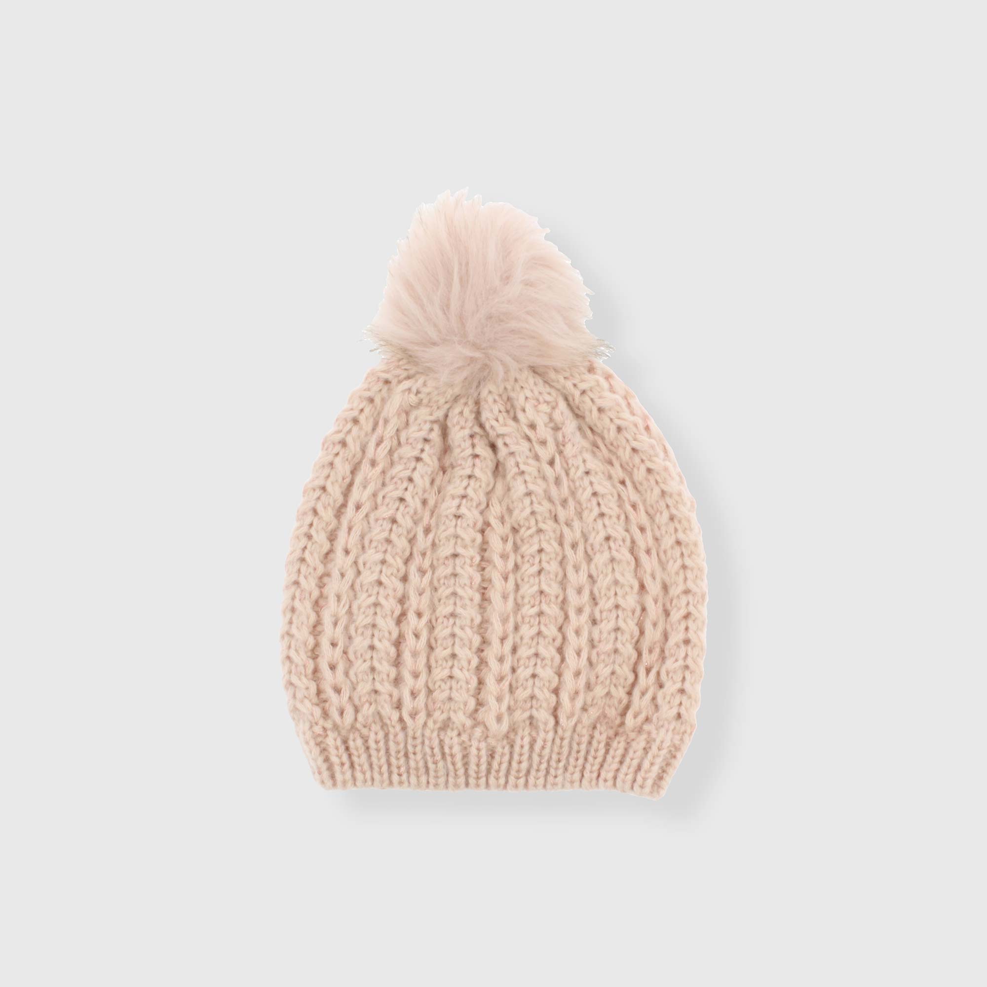 Berretto in maglia da bambina, ROSA