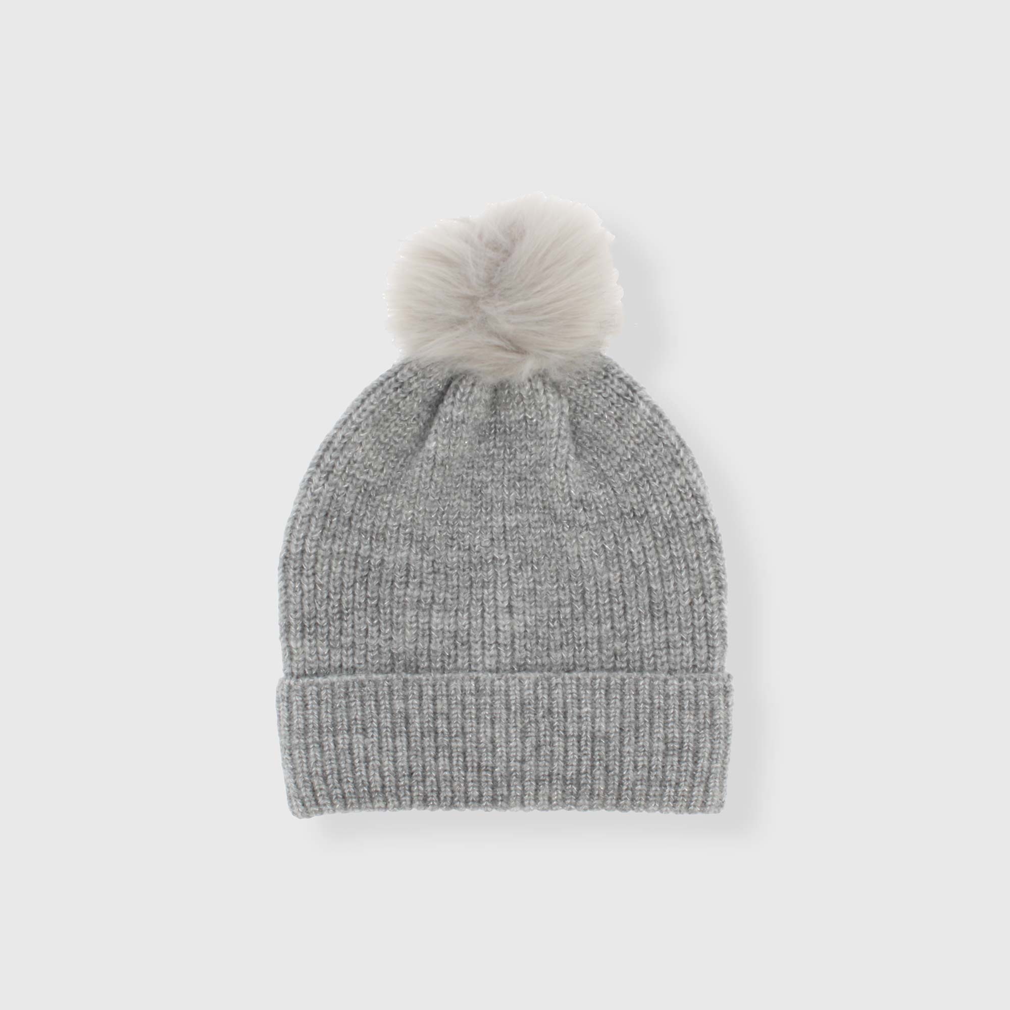 Berretto in maglia da bambina, GRIGIO