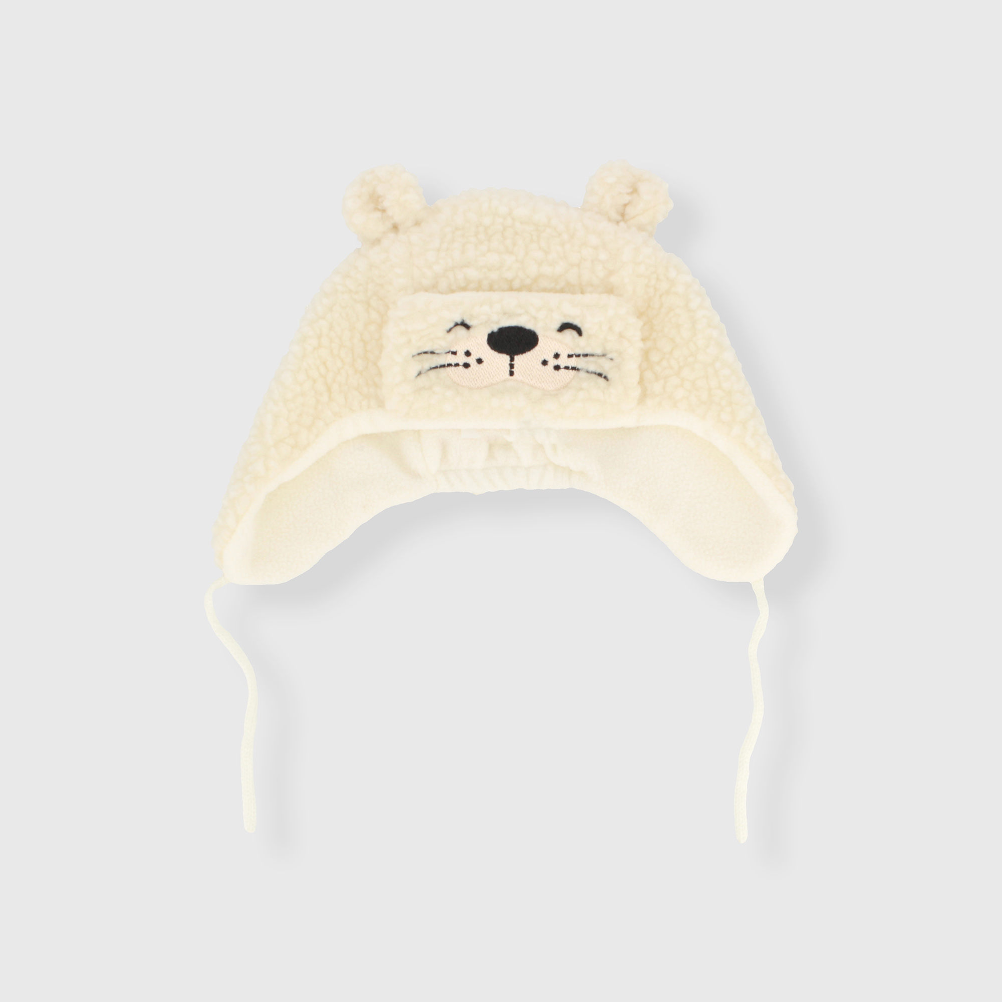 Berretto&#x20;in&#x20;pile&#x20;da&#x20;neonato,&#x20;BIANCO