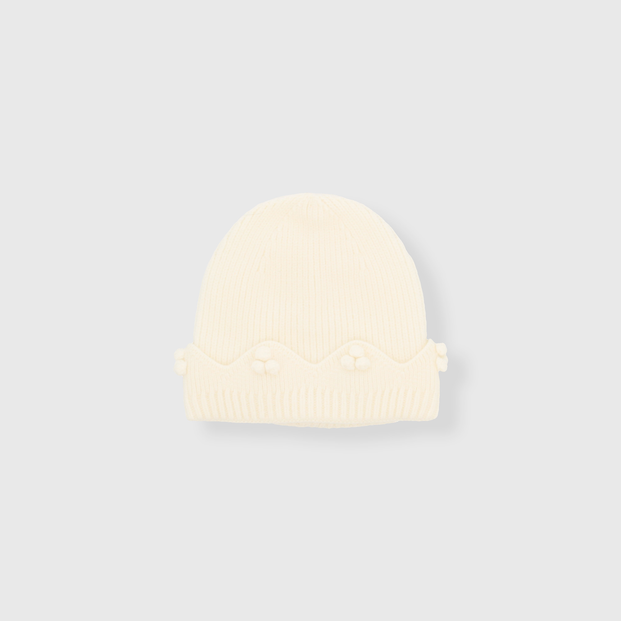 Berretto in maglia da neonata, BIANCO