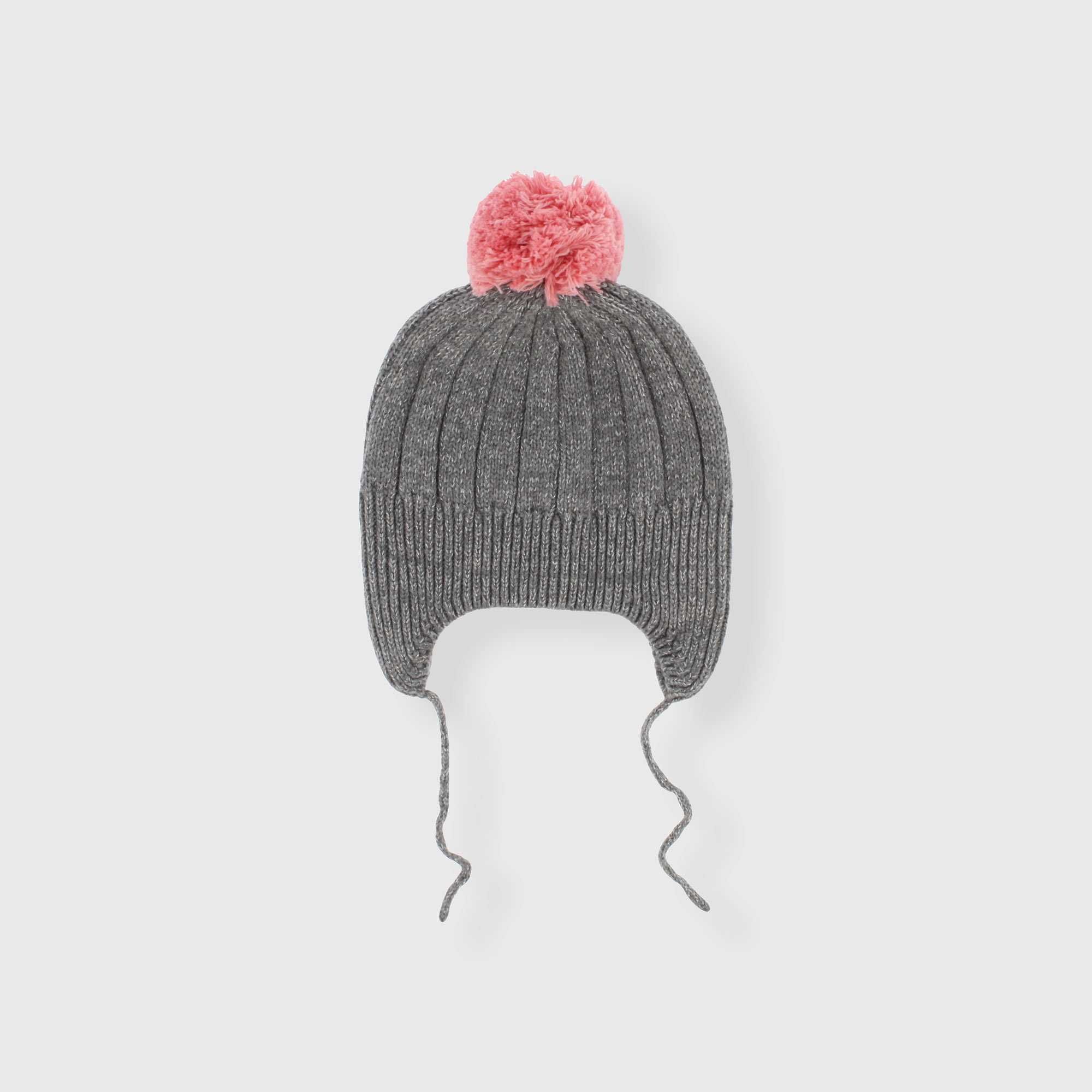 Strickmütze für Babymädchen, grau