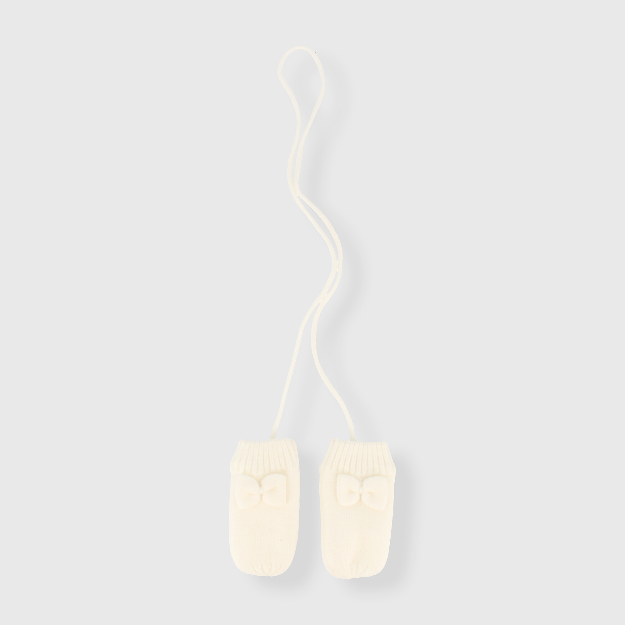 Muffole in maglia da neonata, BIANCO