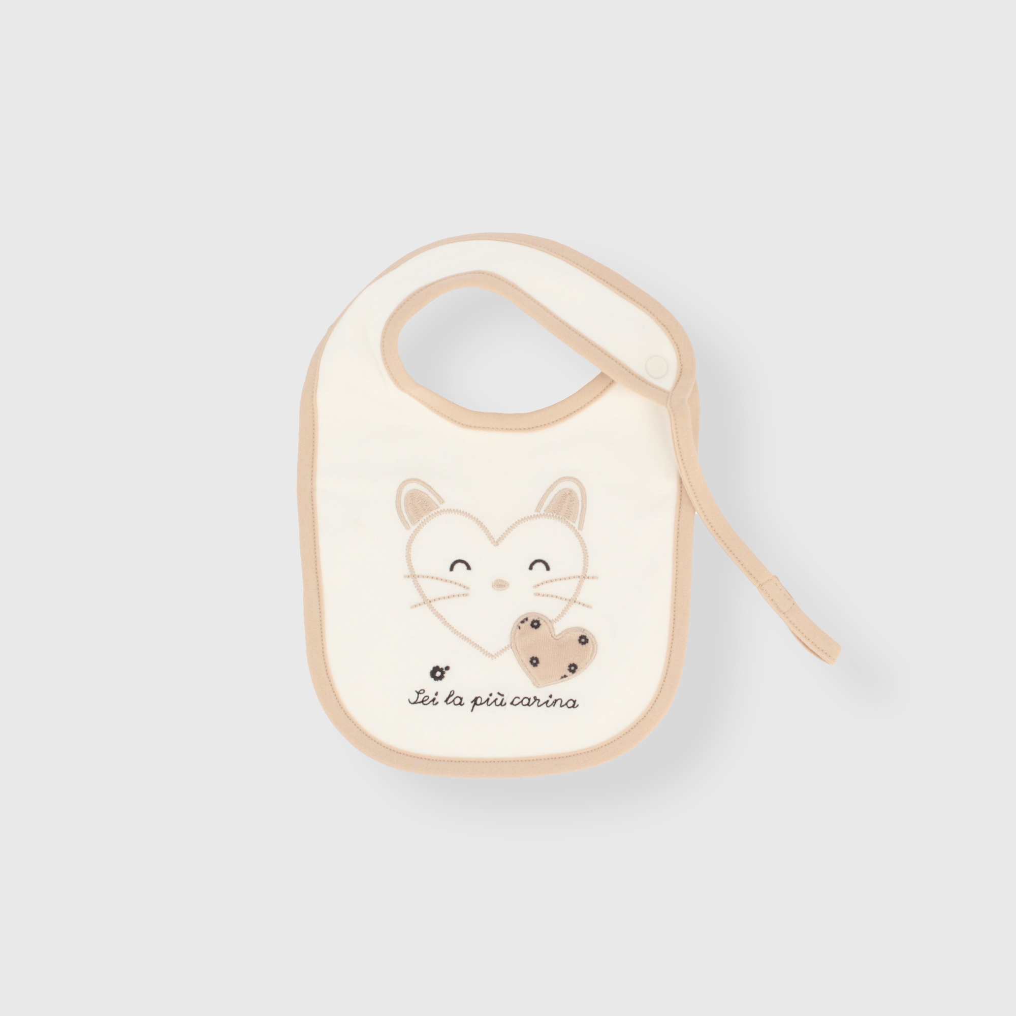 Bavaglino in cotone da neonata, BIANCO