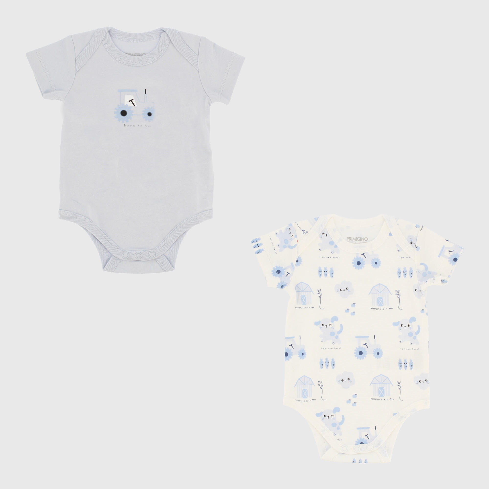 Confezione da due body da neonato, BLU